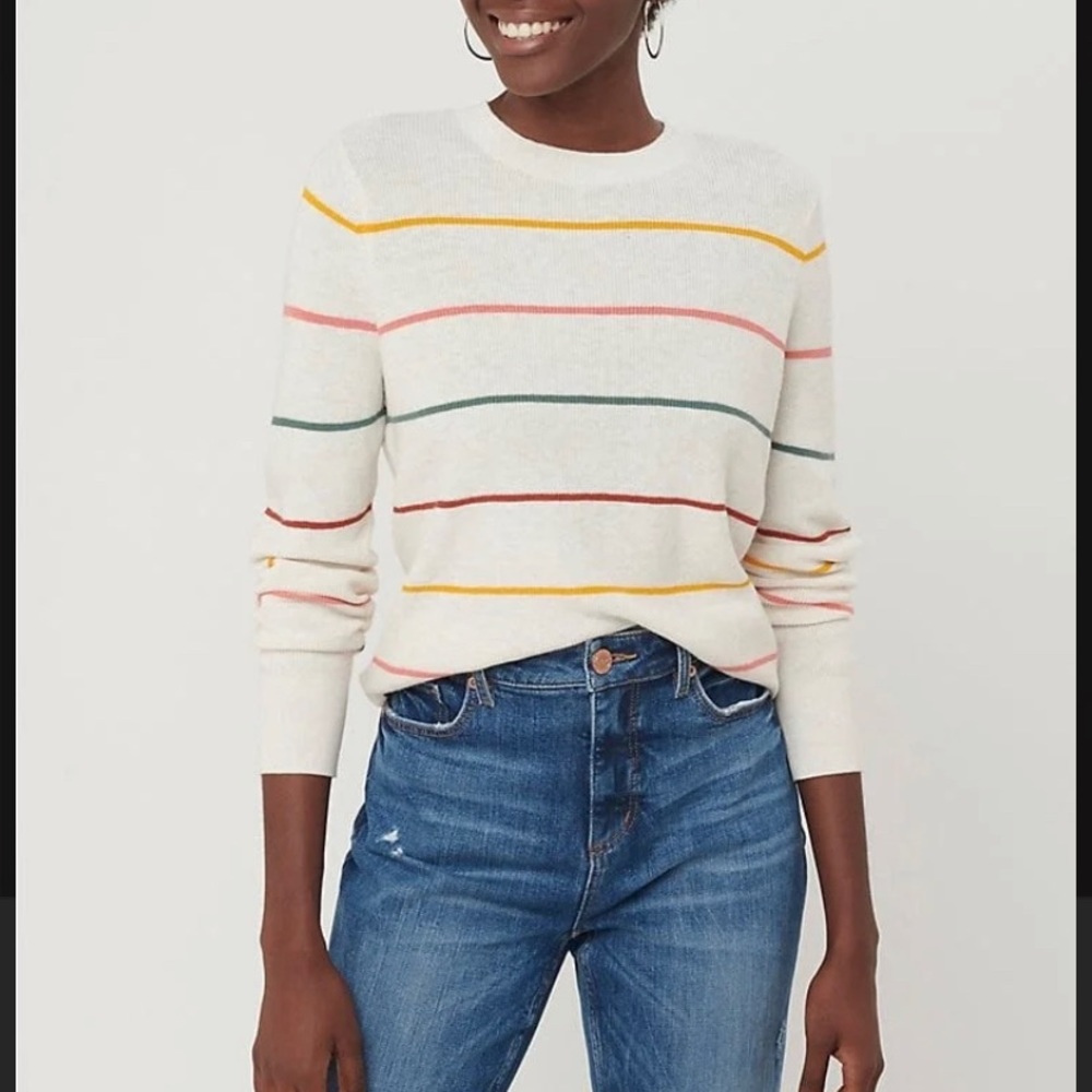 Rainbow Loft Striped Modern Crew Neck Sweater